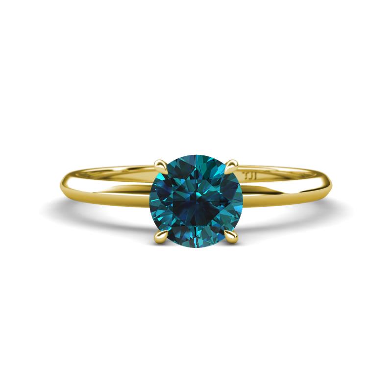 Elodie 6.00 mm Round Blue Diamond Solitaire Engagement Ring 