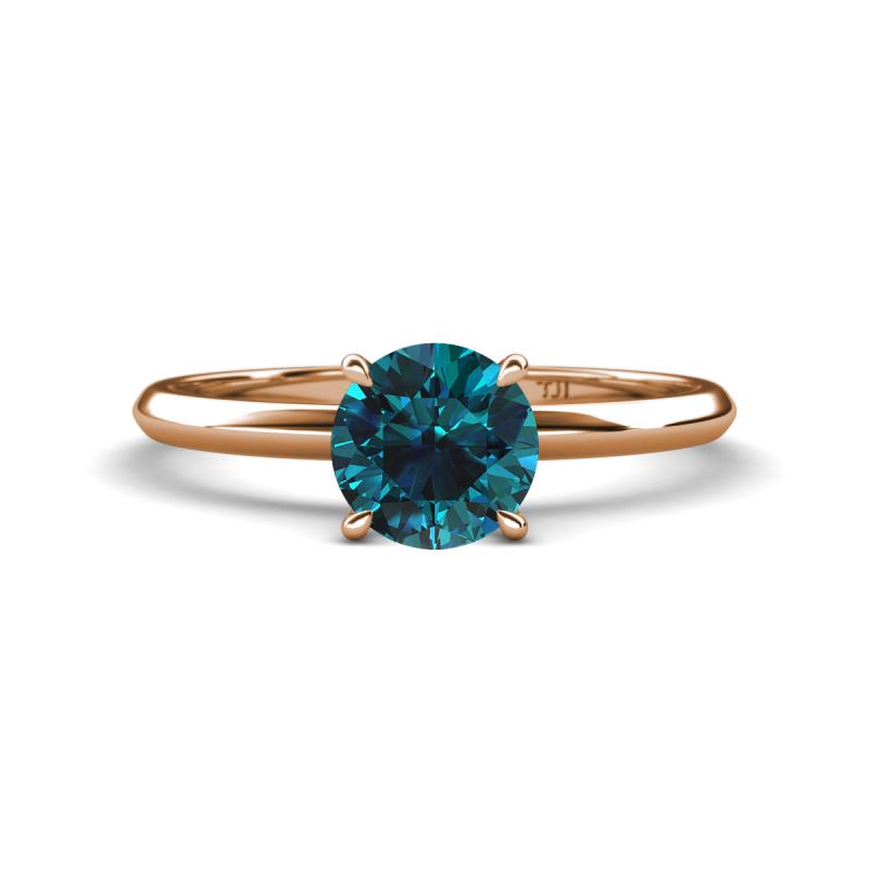 Elodie 6.00 mm Round Blue Diamond Solitaire Engagement Ring 