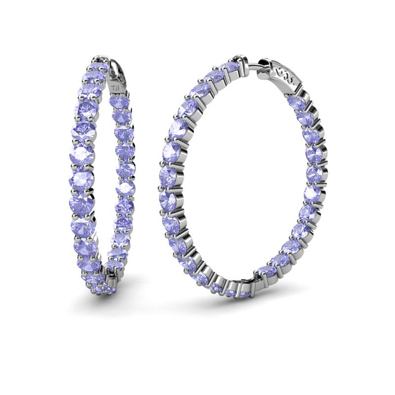 Carisa 3.50 mm Tanzanite Hoop Earrings 