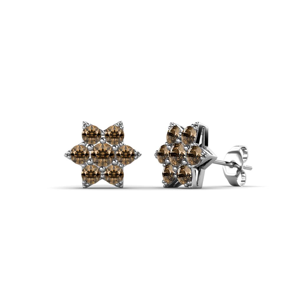 Amora Smoky Quartz Flower Earrings 