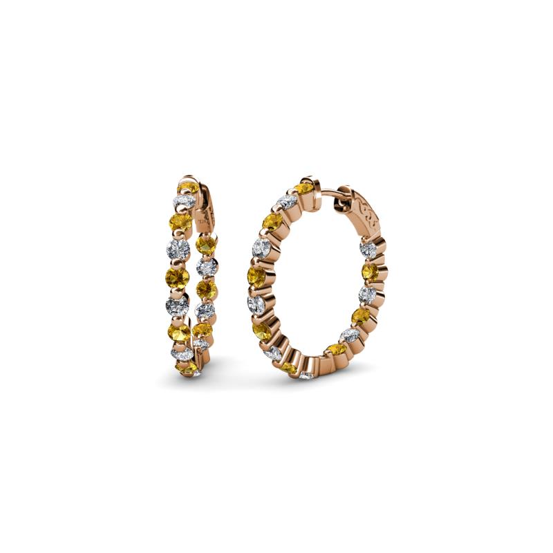 Estella Citrine and Diamond Hoop Earrings 