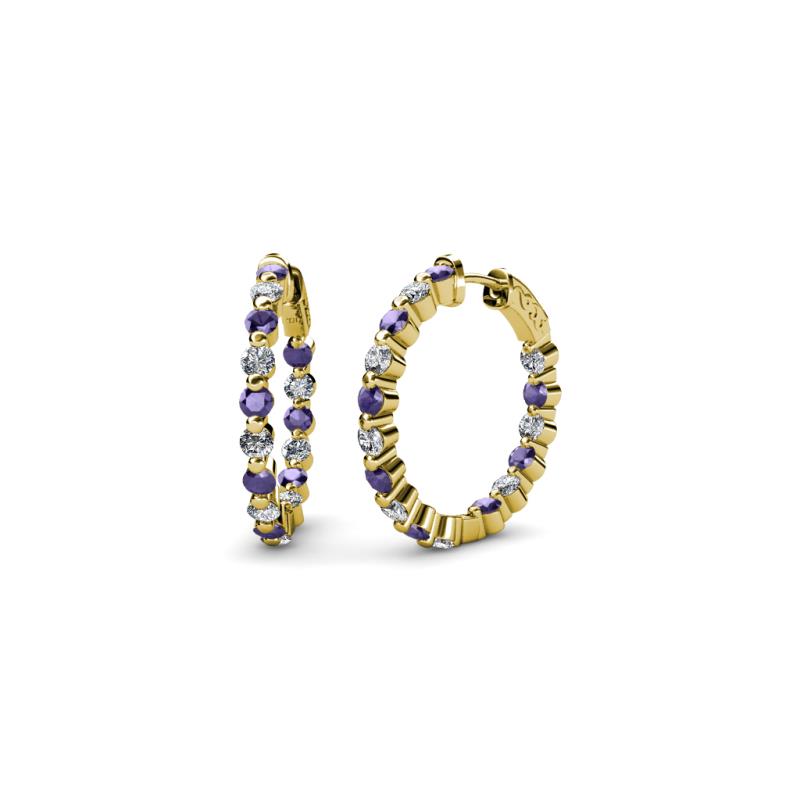 Estella Iolite and Diamond Hoop Earrings 