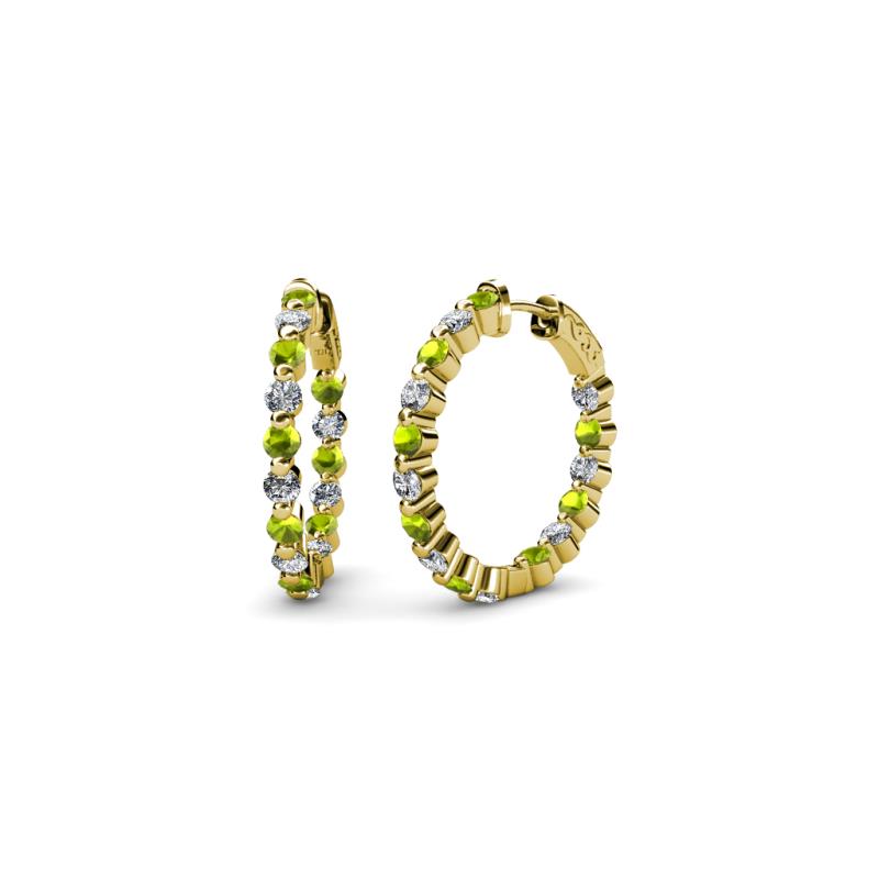 Estella Peridot and Diamond Hoop Earrings 