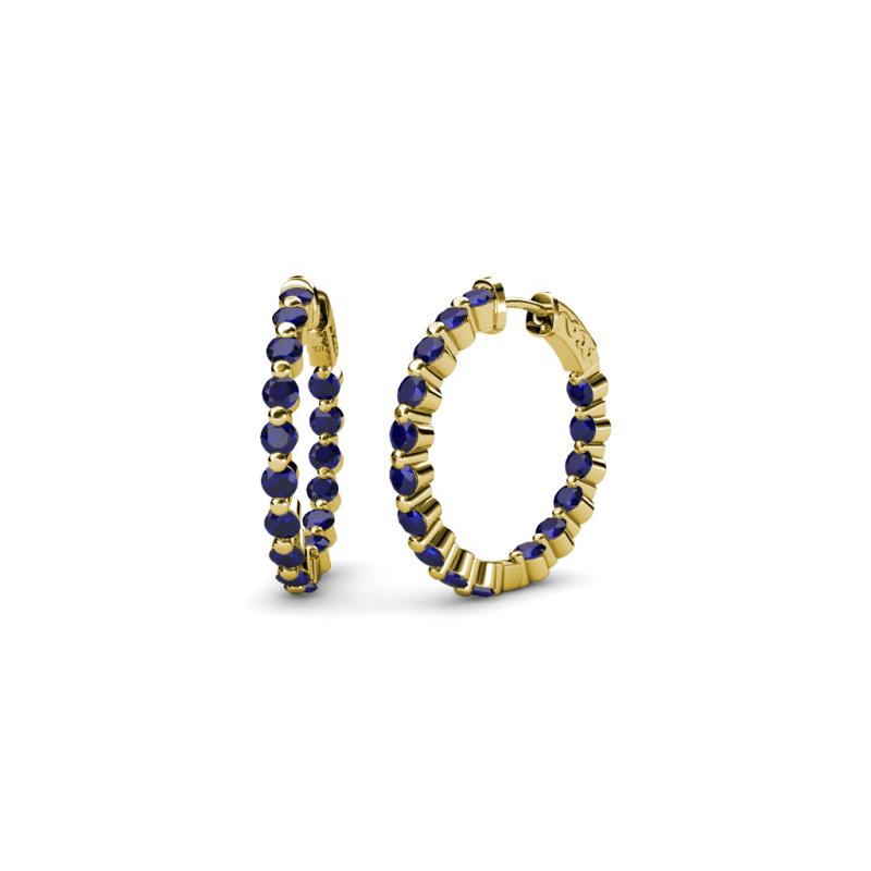 Estella Blue Sapphire Hoop Earrings 