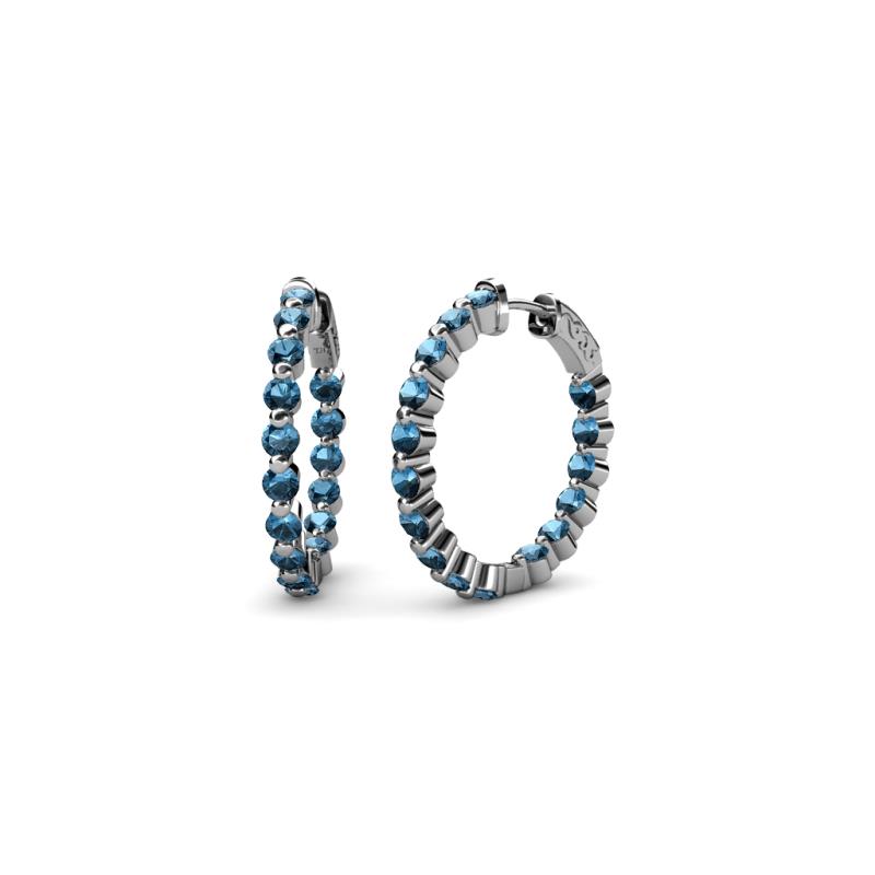 Estella Blue Topaz Hoop Earrings 