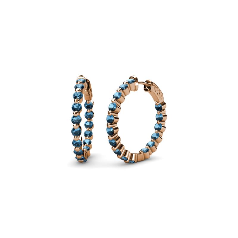 Estella Blue Topaz Hoop Earrings 