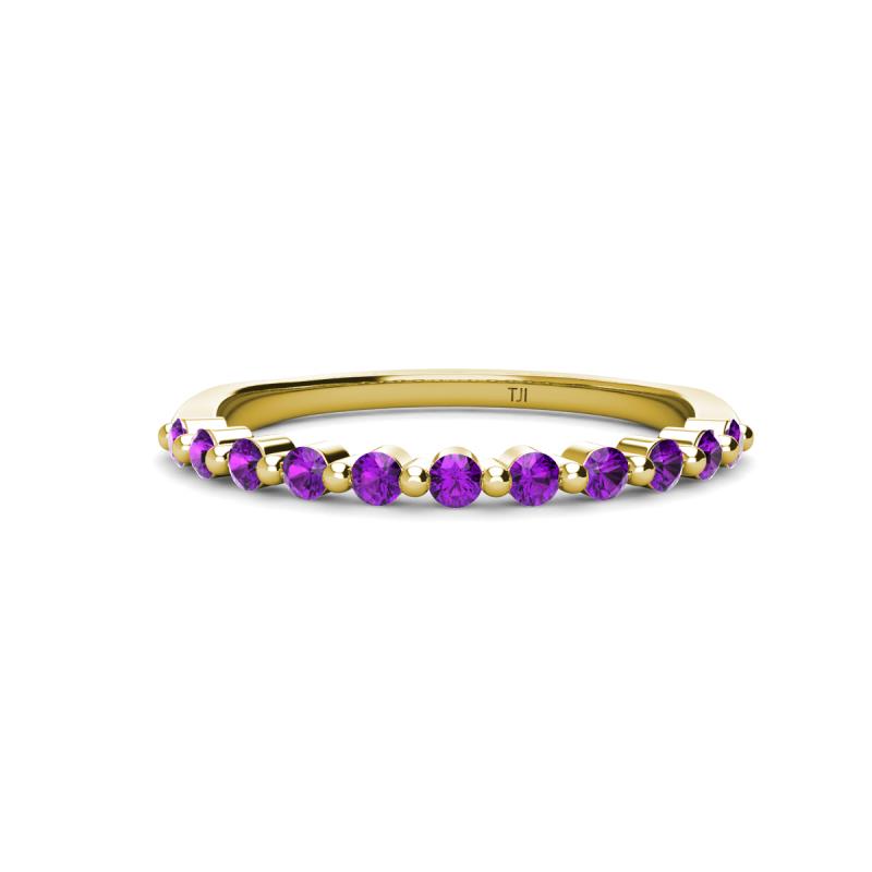 Venice 2.00 mm Round Amethyst 11 Stone Wedding Band 