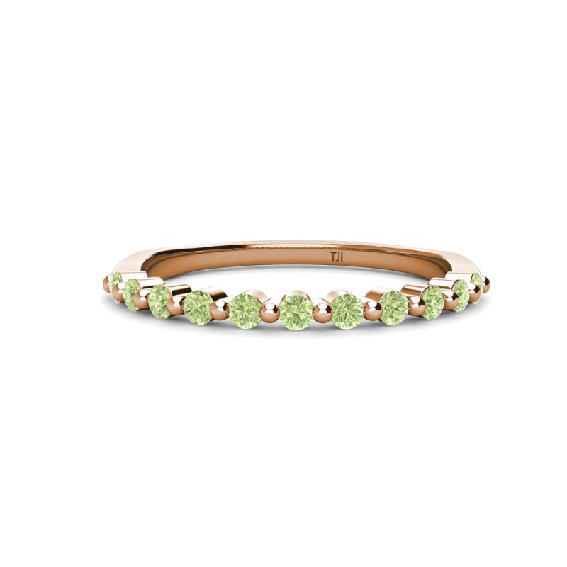 Venice 2.00 mm Round Peridot 11 Stone Wedding Band 