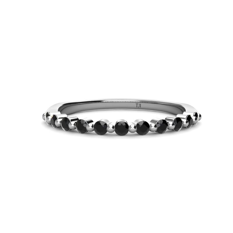 Venice 2.00 mm Round Black Diamond 11 Stone Wedding Band 