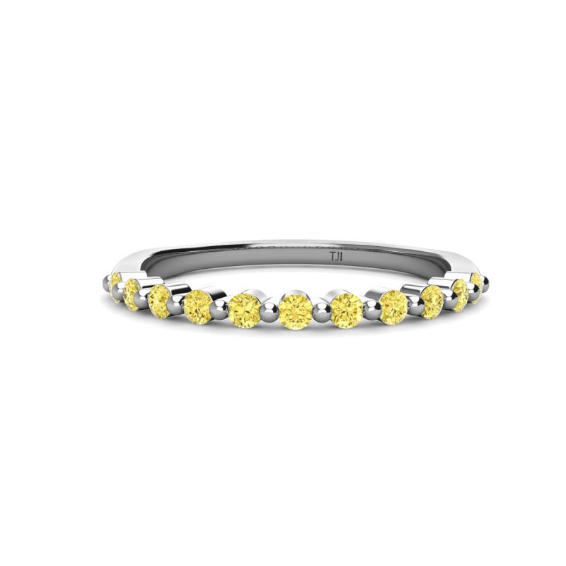Venice 2.00 mm Round Yellow Sapphire 11 Stone Wedding Band 