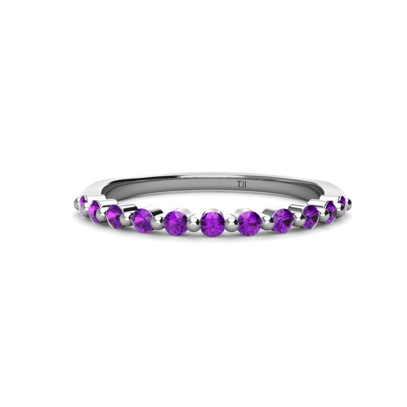 Venice 2.00 mm Round Amethyst 11 Stone Wedding Band 