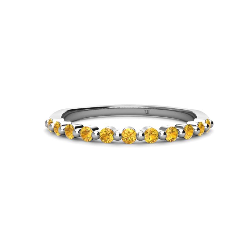 Venice 2.00 mm Round Citrine 11 Stone Wedding Band 