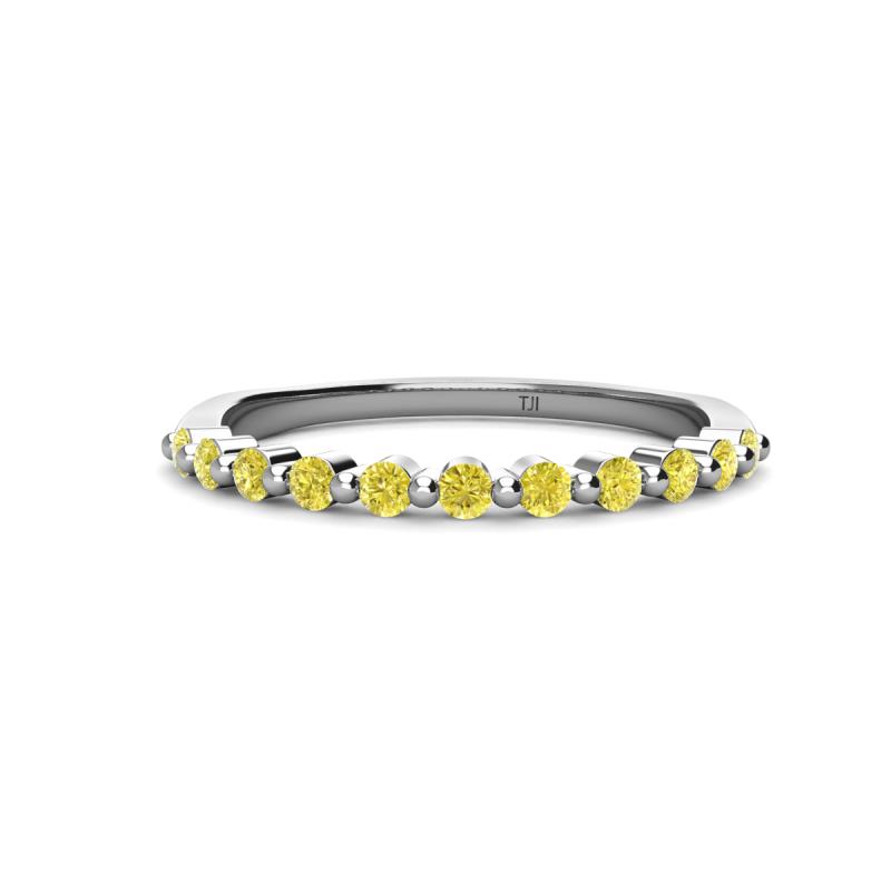 Venice 2.00 mm Round Yellow Diamond 11 Stone Wedding Band 