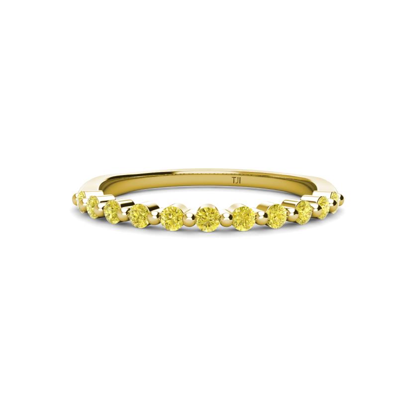 Venice 2.00 mm Round Yellow Diamond 11 Stone Wedding Band 