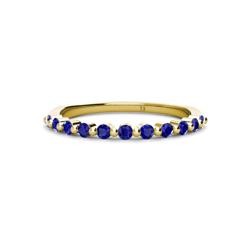 Venice 2.00 mm Round Blue Sapphire 11 Stone Wedding Band 