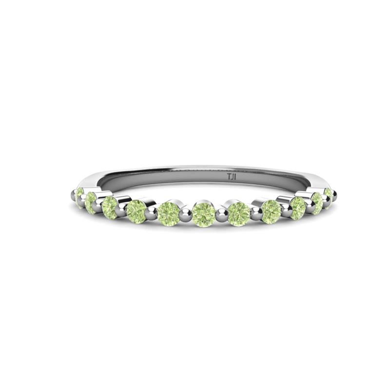 Venice 2.00 mm Round Peridot 11 Stone Wedding Band 