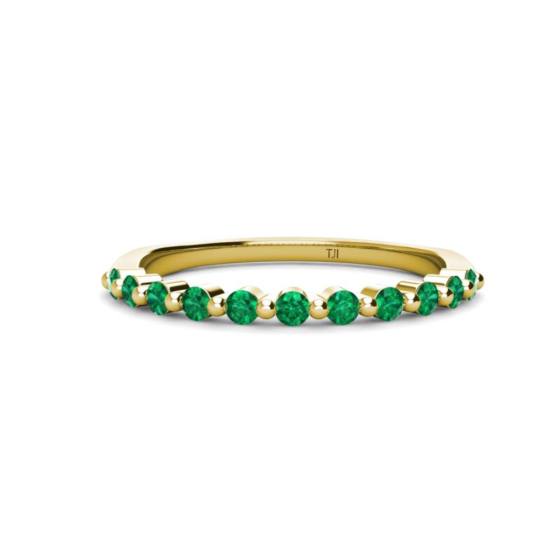Venice 2.00 mm Round Emerald 11 Stone Wedding Band 