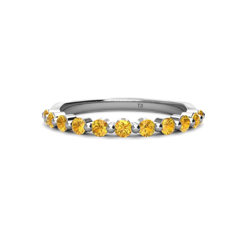 Venice 2.50 mm Round Citrine 11 Stone Wedding Band 