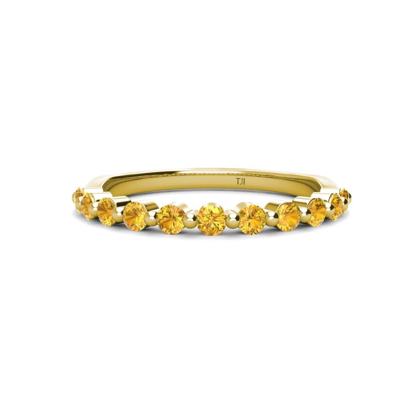 Venice 2.50 mm Round Citrine 11 Stone Wedding Band 
