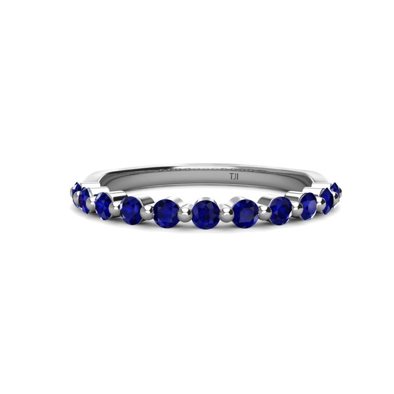 Venice 2.50 mm Round Blue Sapphire 11 Stone Wedding Band 