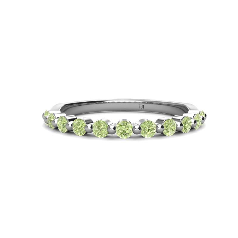 Venice 2.50 mm Round Peridot 11 Stone Wedding Band 