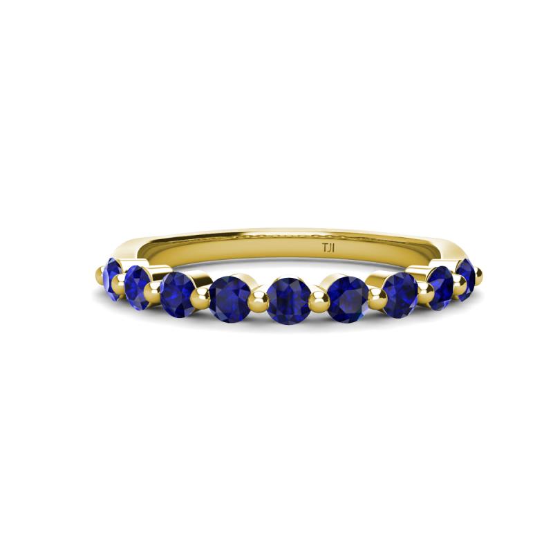 Venice 2.70 mm Round Blue Sapphire 9 Stone Wedding Band 