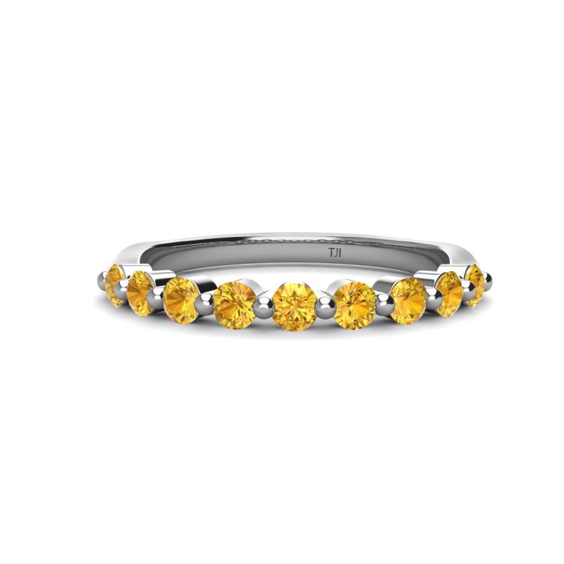 Venice 2.70 mm Round Citrine 9 Stone Wedding Band 