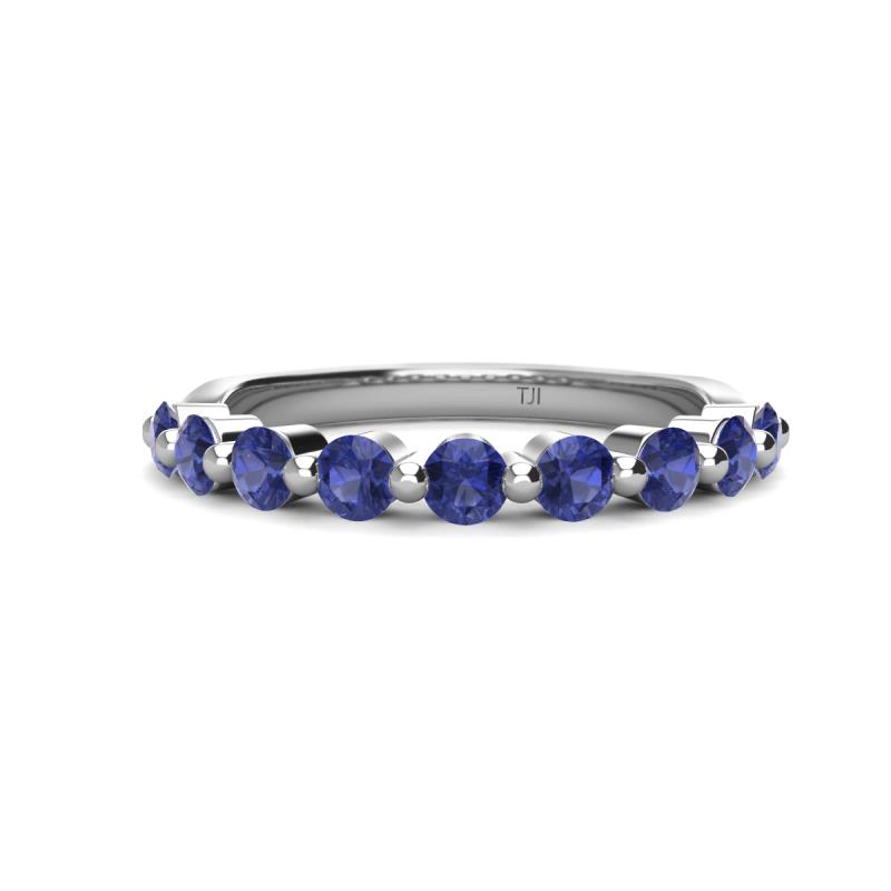 Venice 3.00 mm Round Iolite 9 Stone Wedding Band 