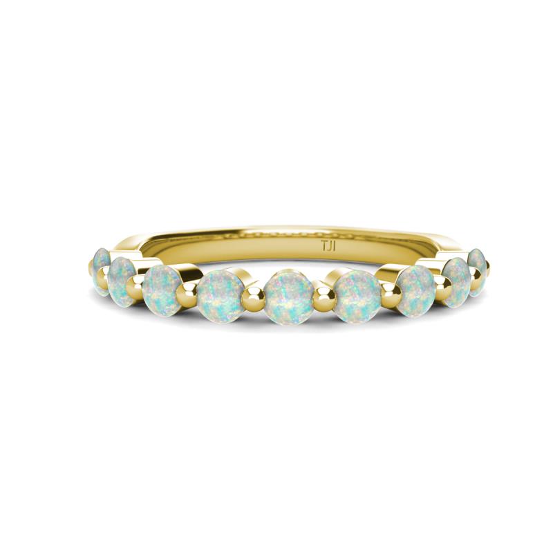 Venice 3.00 mm Round Opal 9 Stone Wedding Band 
