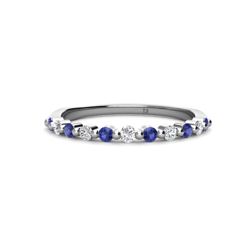Venice 2.00 mm Round Iolite and Diamond 11 Stone Wedding Band 