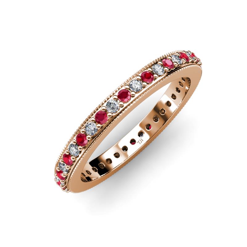 Caitlin 1.60 mm Ruby and Diamond Eternity Band 