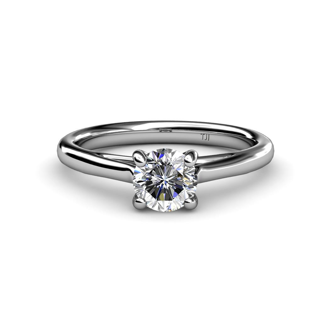 Nitsa 6.50 mm Round Forever Brilliant Moissanite Solitaire Engagement Ring 