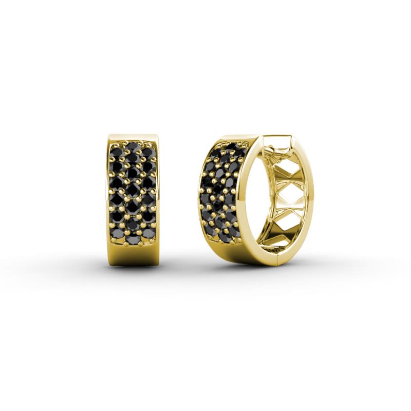 Anais Black Diamond Hoop Earrings 
