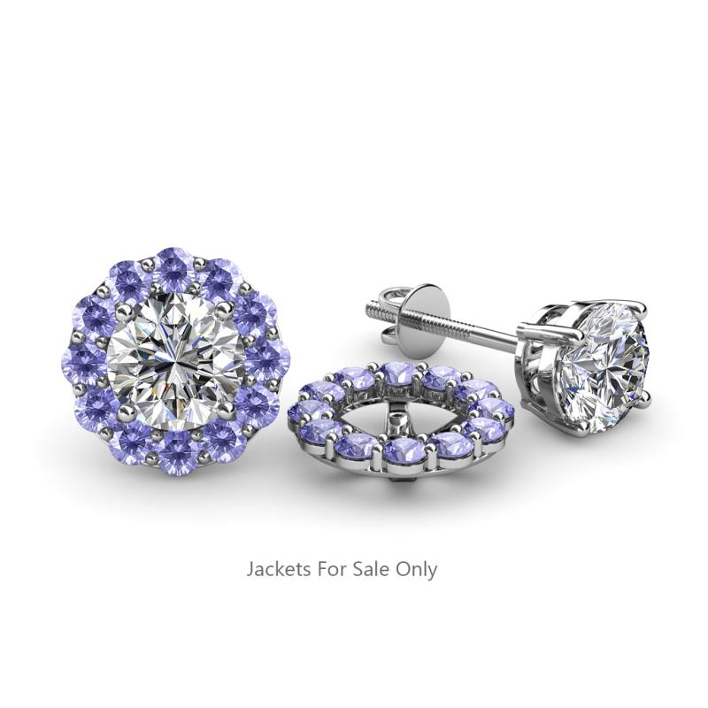 Serena 0.62 ctw (2.00 mm) Round Tanzanite Jackets Earrings 