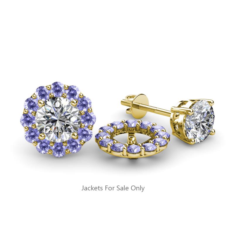 Serena 0.62 ctw (2.00 mm) Round Tanzanite Jackets Earrings 