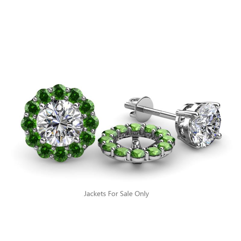 Serena 0.81 ctw (2.00 mm) Round Green Garnet Jackets Earrings 