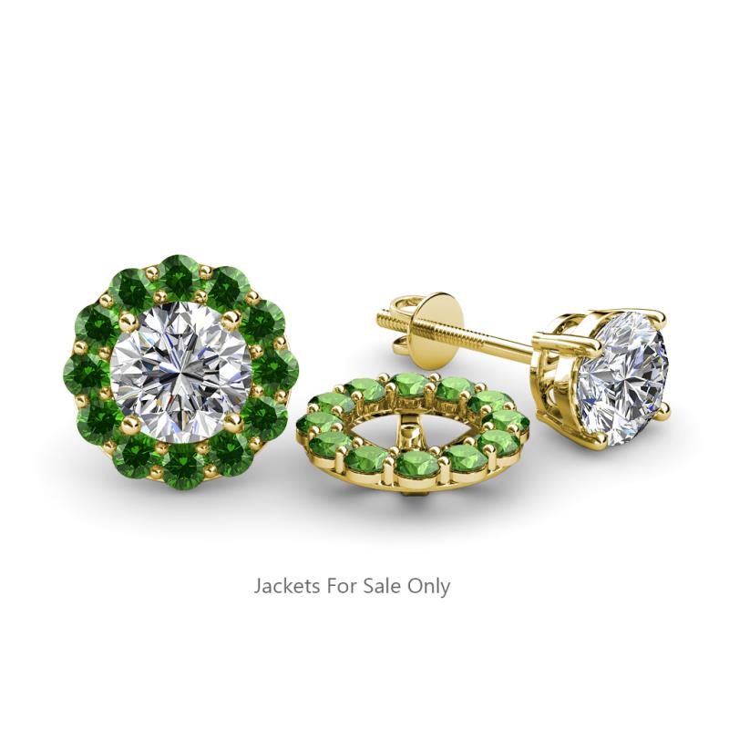 Serena 0.81 ctw (2.00 mm) Round Green Garnet Jackets Earrings 