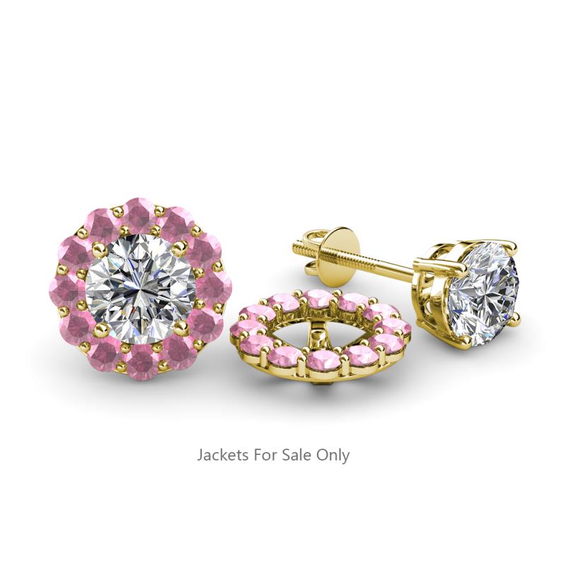 Serena 0.48 ctw (2.00 mm) Round Pink Tourmaline Jackets Earrings 