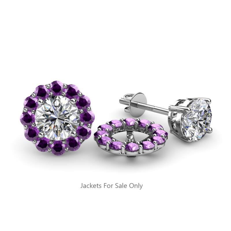 Serena 0.48 ctw (2.00 mm) Round Amethyst Jackets Earrings 