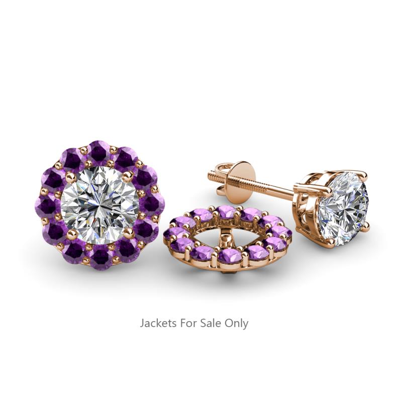 Serena 0.48 ctw (2.00 mm) Round Amethyst Jackets Earrings 