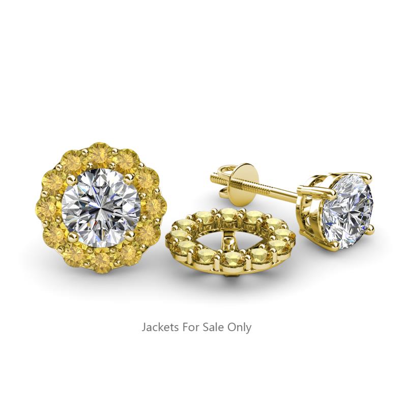 Serena 0.48 ctw (2.00 mm) Round Citrine Jackets Earrings 
