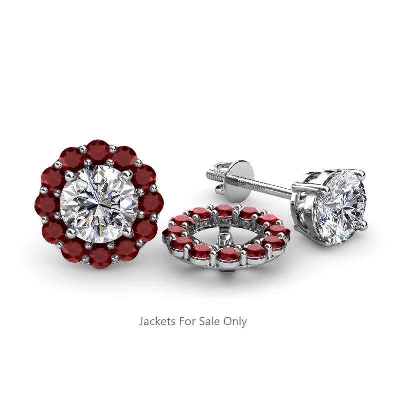 Serena 0.81 ctw (2.00 mm) Round Red Garnet Jackets Earrings 
