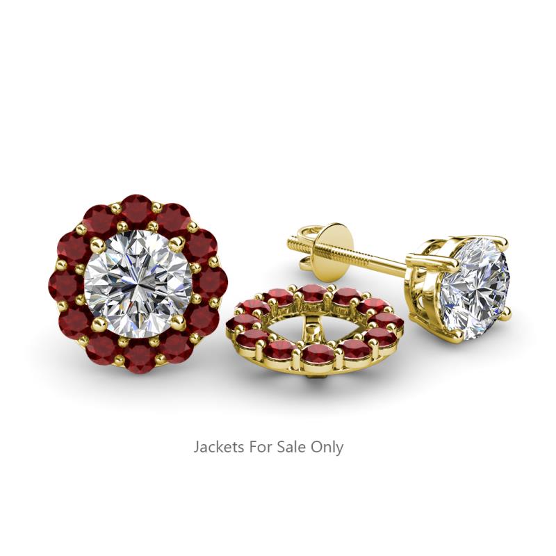 Serena 0.81 ctw (2.00 mm) Round Red Garnet Jackets Earrings 