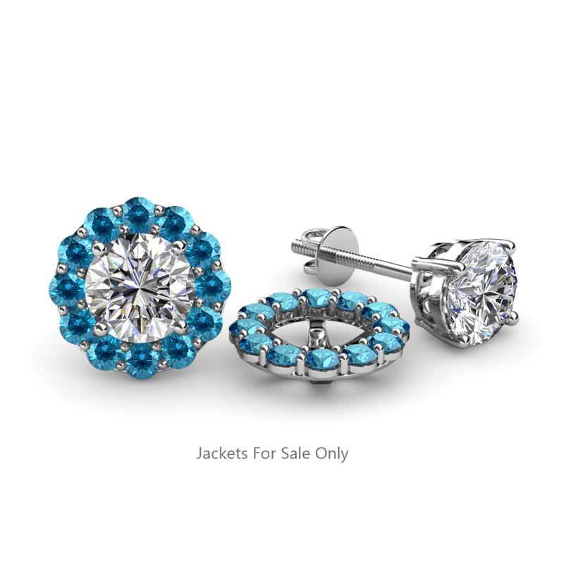 Serena 0.55 ctw (2.00 mm) Round London Blue Topaz Jackets Earrings 
