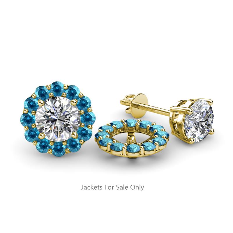 Serena 0.55 ctw (2.00 mm) Round London Blue Topaz Jackets Earrings 