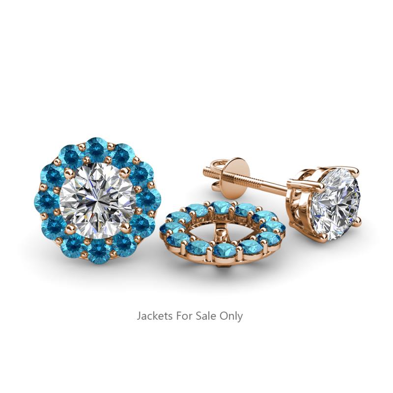 Serena 0.55 ctw (2.00 mm) Round London Blue Topaz Jackets Earrings 