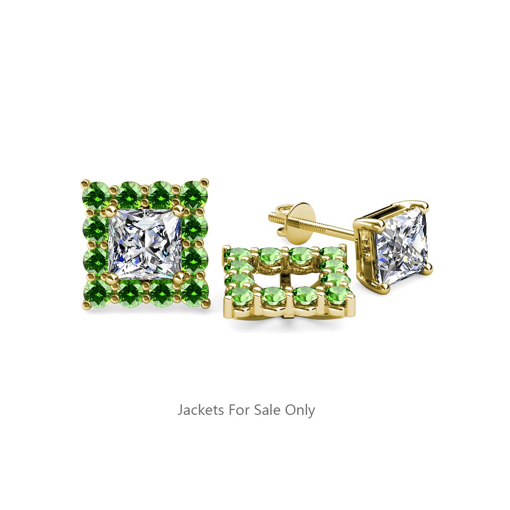 Serena Green Garnet Jacket Earrings 