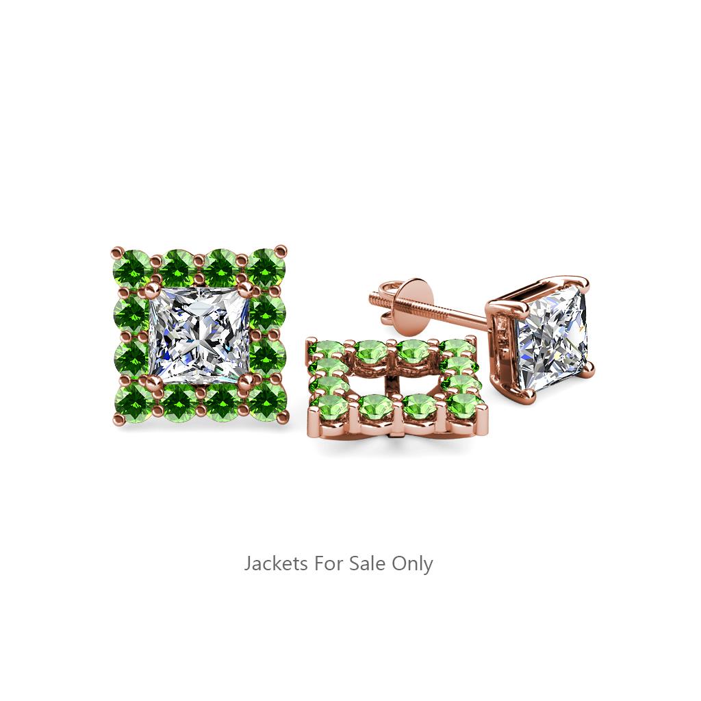 Serena Green Garnet Jacket Earrings 
