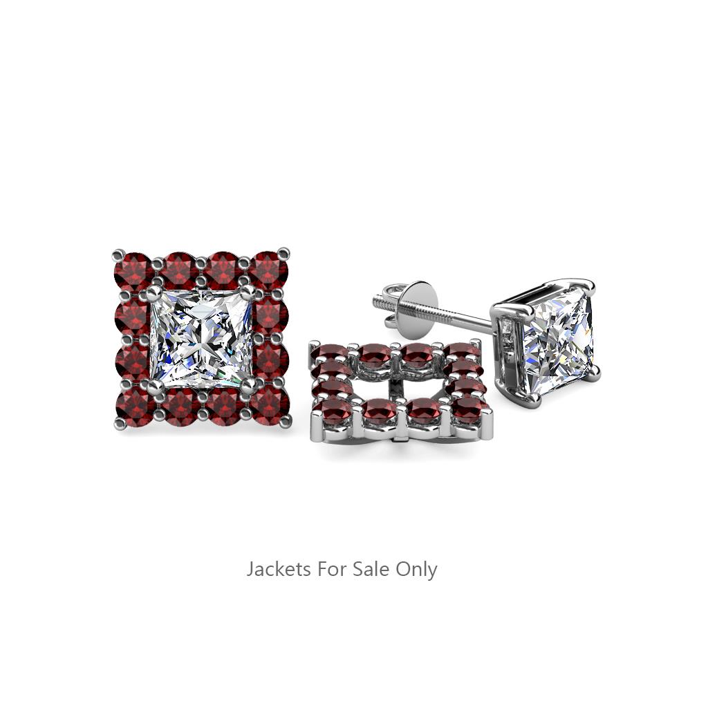 Serena Red Garnet Jacket Earrings 