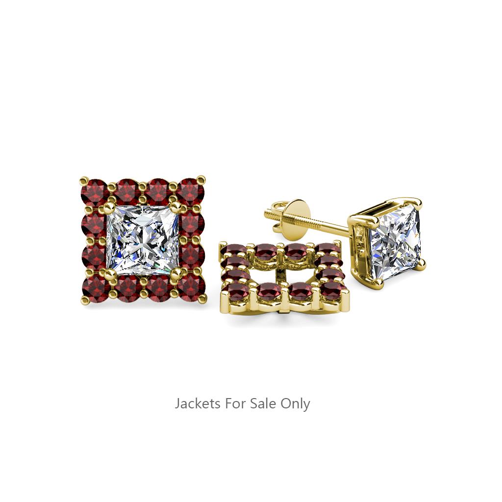 Serena Red Garnet Jacket Earrings 